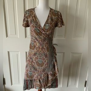FAB’RIK wrap dress with flounce detail, size XS, NWT